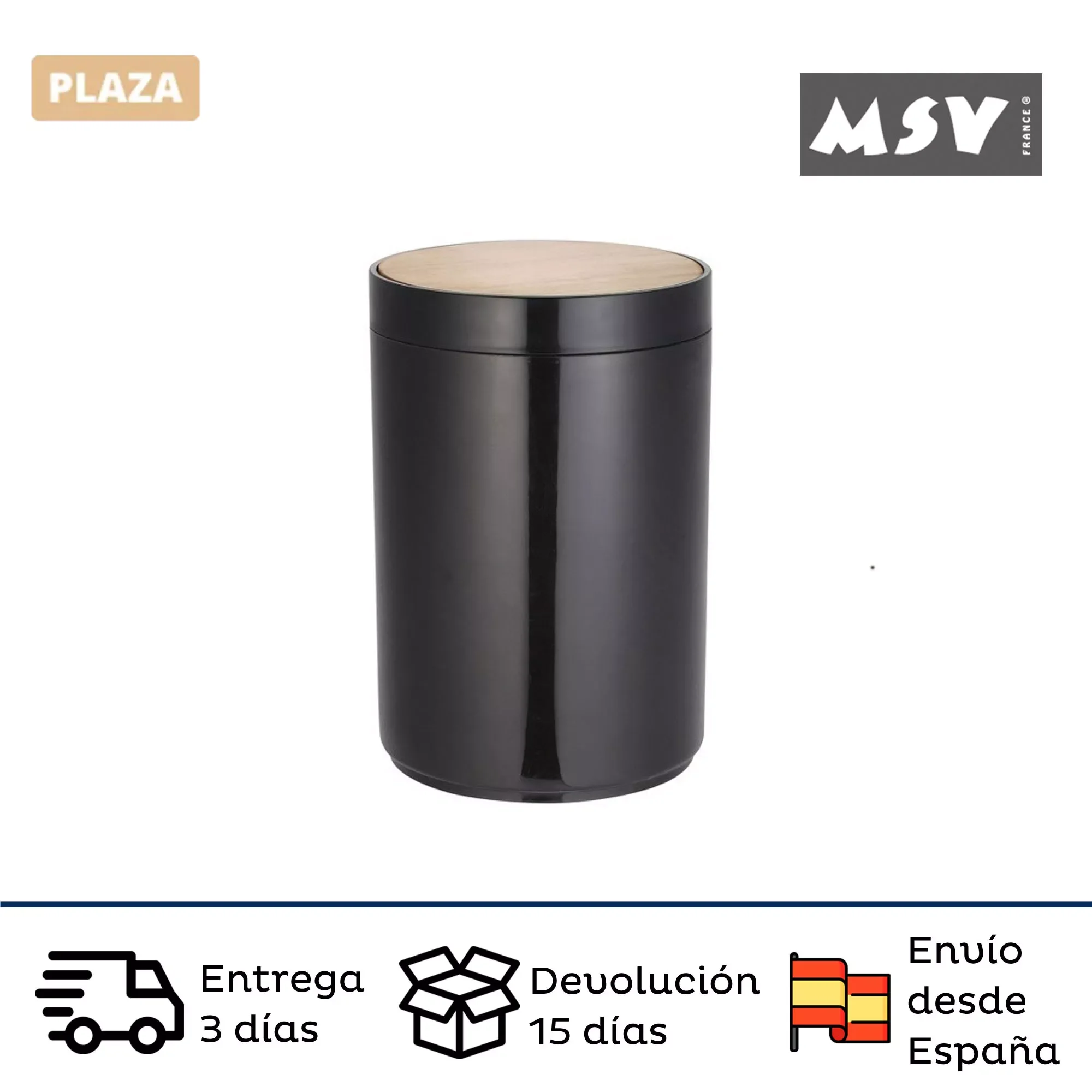 

NEW2023 Garbage bucket black matte color, capacity for 5L