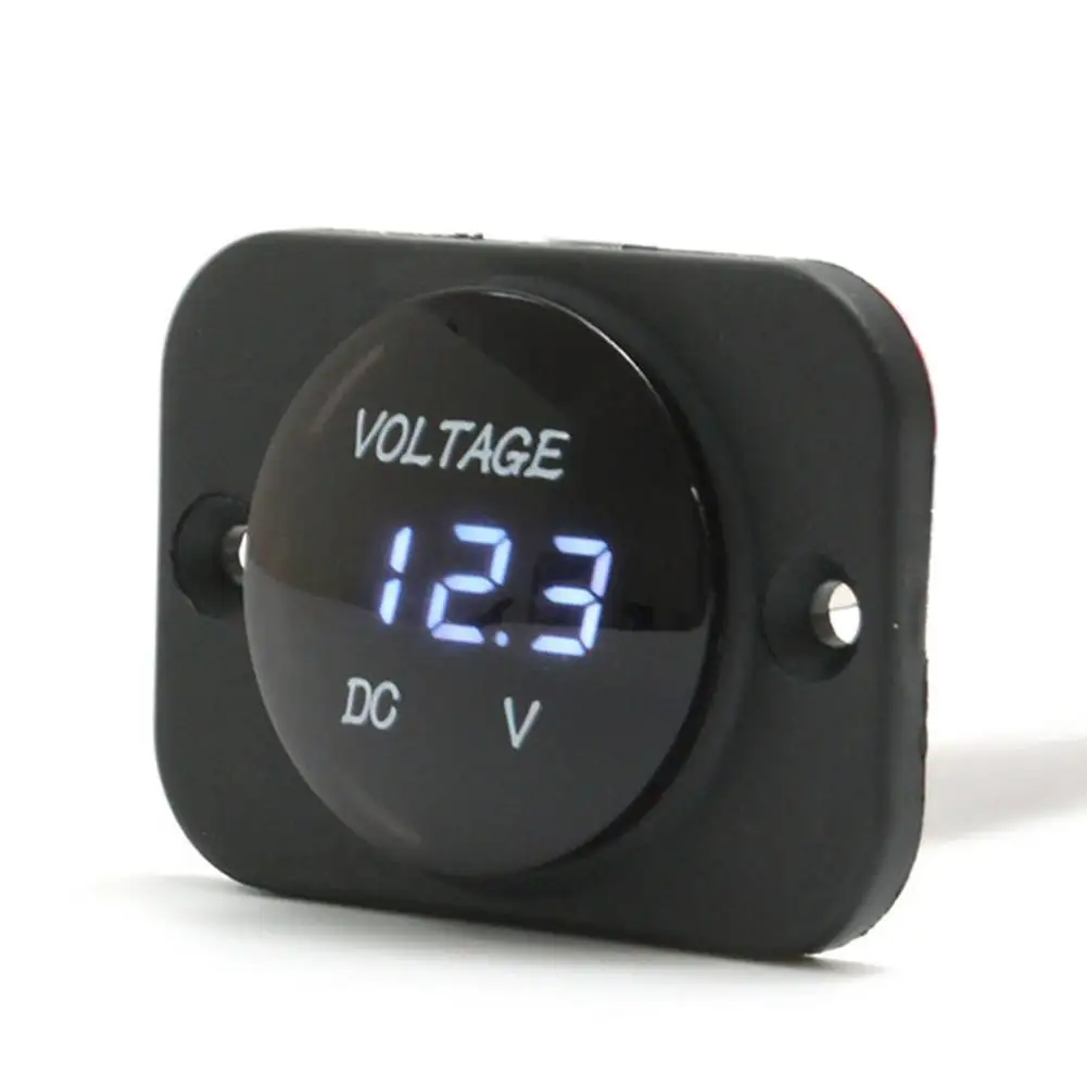 

12V-24V Automobile Car LED Digital Volt Gauge Voltmeter Socket Meter Blue Useful