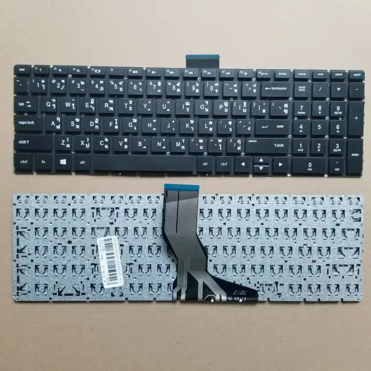 

Клавиатура для ноутбука HP 15-AU 15-AW 15-AX 15-BK 15-BS 15-BW 250 G6 255 G6 256 G6 258 G6 серии Thai TI, черная, без рамки