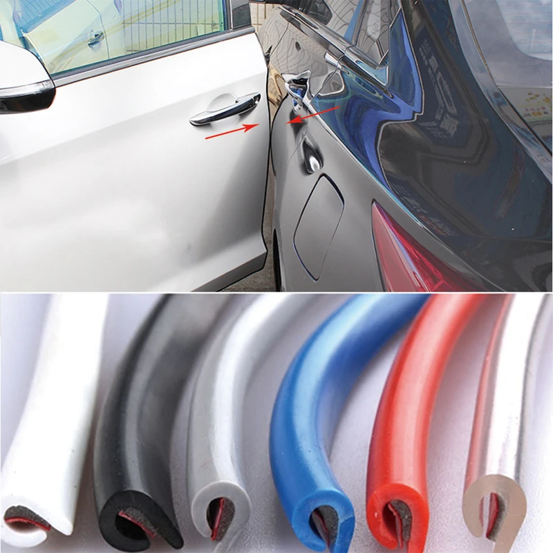 Tiras protectoras de goma para Borde de puerta de coche, accesorio Universal, moldura, antiarañazos, sellado, estilo, 5 m/lote