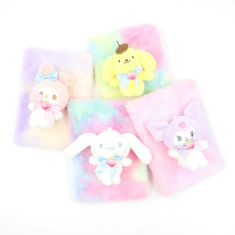 

Sanrio Cartoon Plush Colorful Book Decompression Book Kuromi Mymelody Cinnamoroll Kitty Student Handbook Book 60 Pages Anime Toy