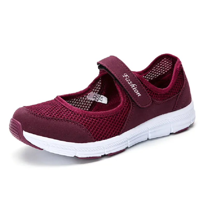 New Women Sneakers Healthy Walking Mary Jane Shoe Summer Breathable Sporty Mesh Sport Running Mother Gift Light Flats 35-42 Size