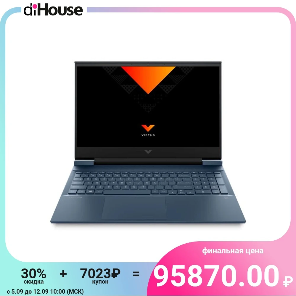 Ноутбук HP VICTUS 16-d0053ur 16.1" FHD IPS 144Hz Core i5-11400 16 ГБ 512 RTX 3050 Ti 4GB FreeDOS 3.0 Blue 4E1S5EA |