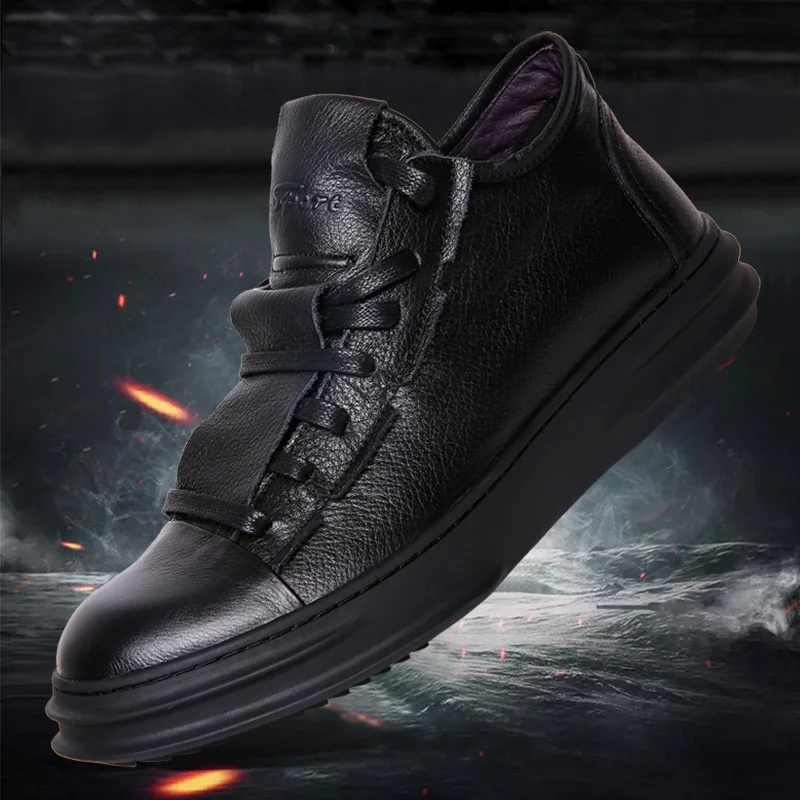 

Роскошные брендовые высокие повседневные ботинки из натуральной кожи для скейтборда зимние трендовые мужские Ботинки Martin в британском сти...