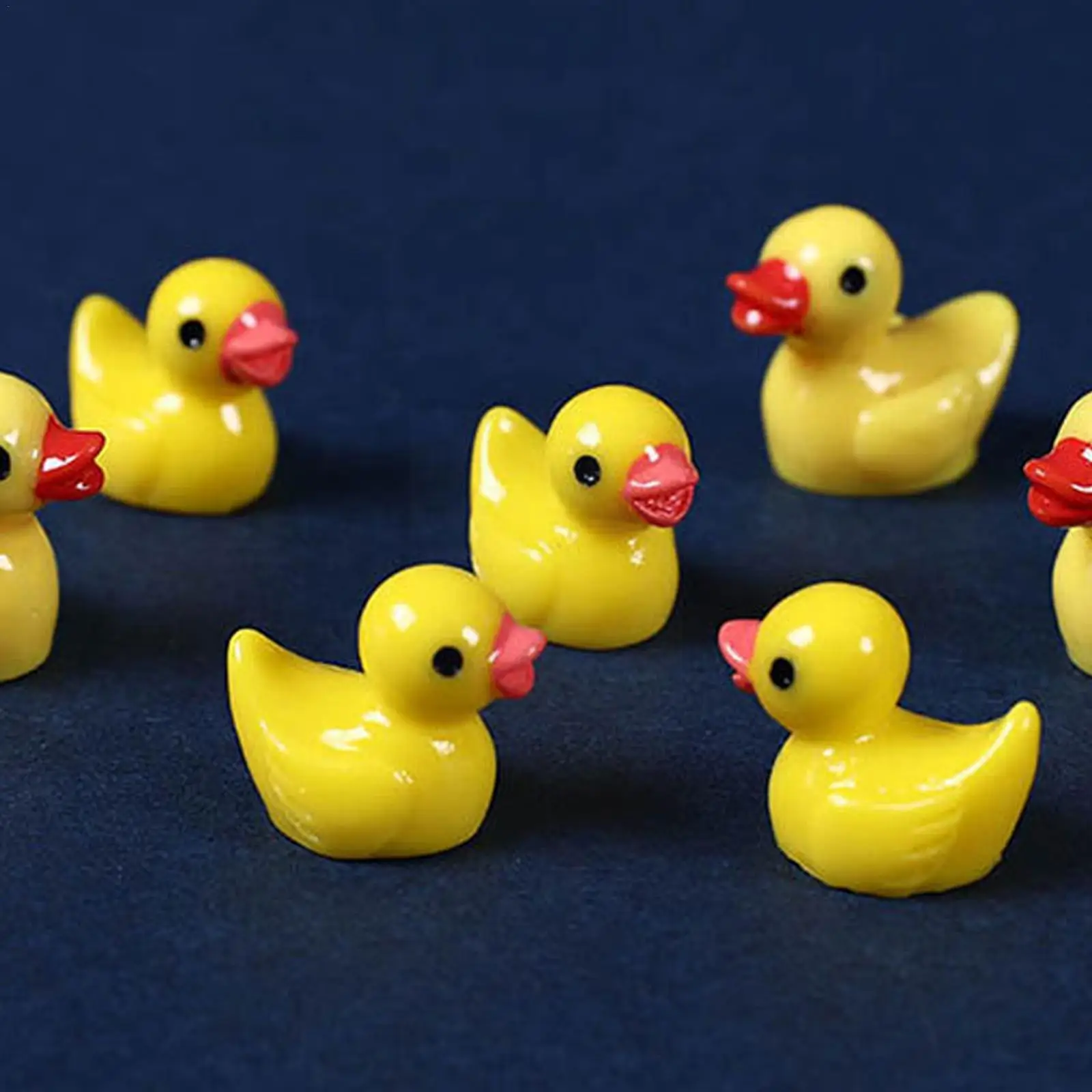 

100PCS Mini Resin Ducks Miniature Yellow Duck Ornaments Figurines Aquarium Decorations Micro Landscape T3U0