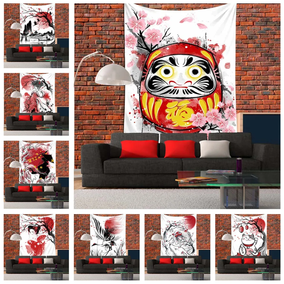 Гобелен в виде цветущей вишни домашний декор японском стиле украшение на стену