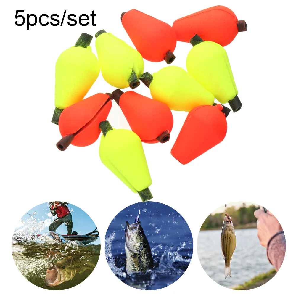 

5PCS New Fly Fishing Bobbers Float Oval Water Droplets Fly Strike Indicator Fishing Beans Snap-on Bottom Rig Rigging Material