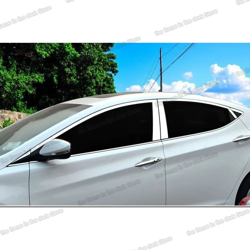 Зеркальная поверхность украшение для окна автомобиля hyundai elantra avante 2010 2011 2012 2013 2015 5