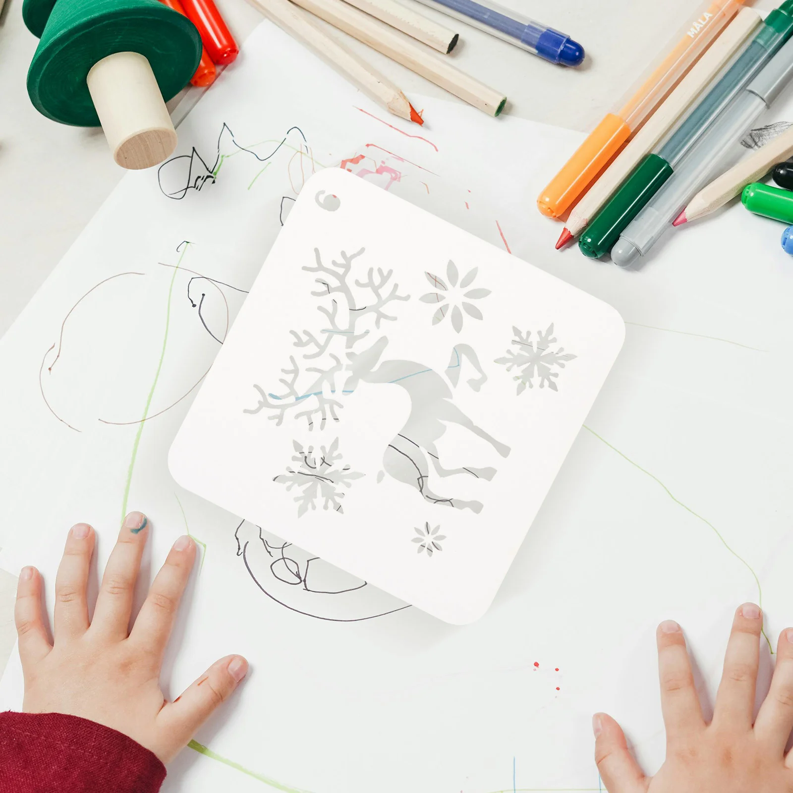 12 шт. декор для счета рождественские тематические трафареты шаблоны рисования