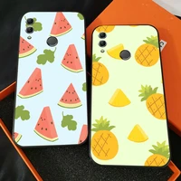 cartoon fruit phone case for huawei honor 7a 7x 8 8x 8c 9 v9 9a 9x 9 lite 9x lite liquid silicon soft coque funda carcasa