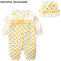 colorful childhood baby rompers clothes sets newborn girls cotton jumpsuits outfits spring autumn long sleeve overalls 2623