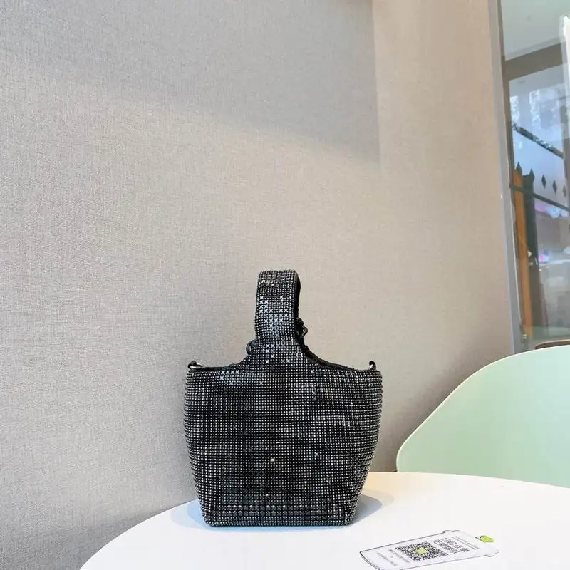 

Wholesale Luxury Handbags for Women Fashion Cross Body Purses Trendy Rhinestones Bucket Clutch Bag Female Shoulder Tote Bag