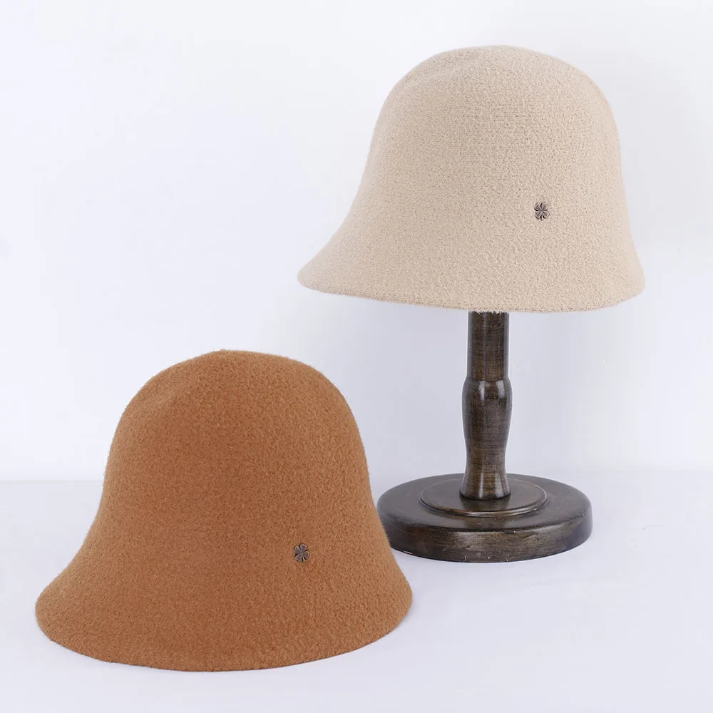 

2022 Winter Cashmere Bucket Hats for Womens Panamas Foldable fashion solid colour hat gift Outdoor Travel free shipping