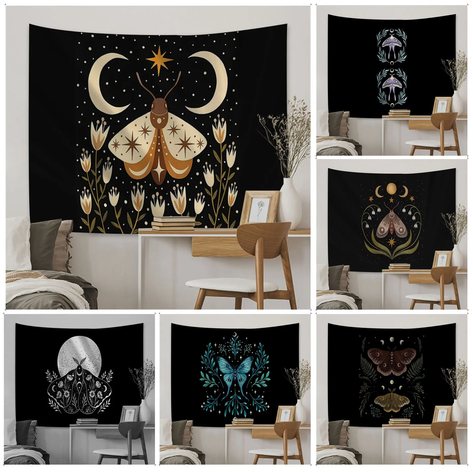 

Butterfly Psychedelic Chart Tapestry Japanese Wall Tapestry Anime Wall Hanging Home Decor