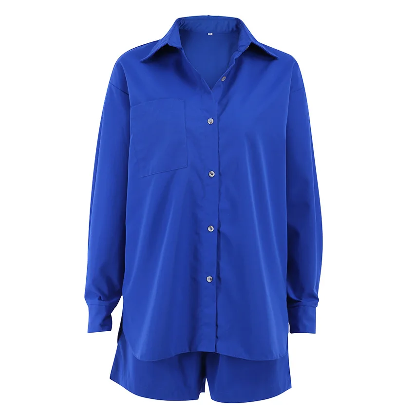 SUSOLA Шорты из 100% хлопка комплекты 2 предметов женские повседневные топы с длинными