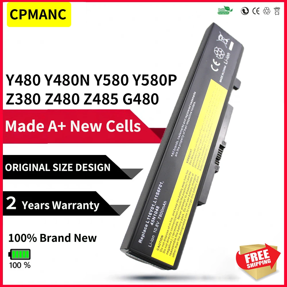 CPMANC 9-ячеечная батарея для ноутбука LENOVO G480 G485 G585 Y480 Y480N Y485 Y480P L11P6R01 L11S6F01 L11S6Y01