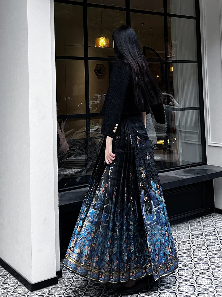 Китайская юбка hanfu с изображением лошади для женщин новинка 2024 летняя Улучшенная