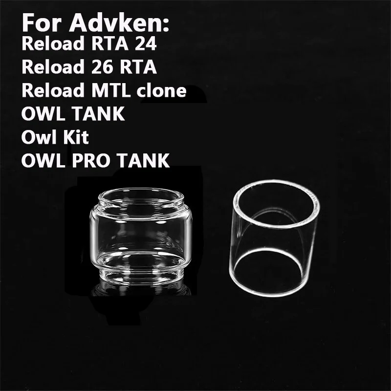 

Bubble Straight Glass Tube for ADVKEN Reload MTL 22 Reload RTA 24 Reload 26 RTA MTL Clone OWL PRO Replacement Glass Tank 5PCS