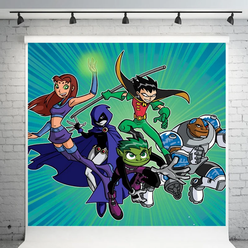 DC Аниме Фигурка подростка Титаны фон ткань День Рождения фотография Фон дети