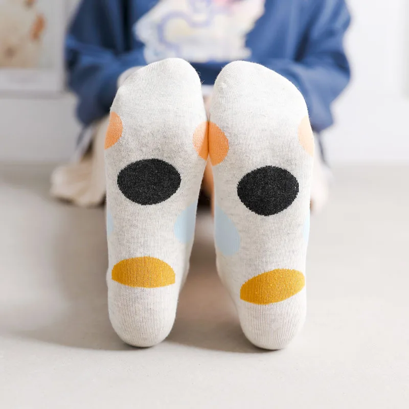 Polka Dot Women's Fashion Socks Retro College Style Casual Japanese Soft Cotton Socks  kawaii  women socks