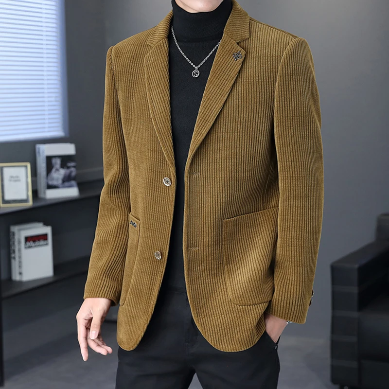 

Джентльменский корейский костюм модный Блейзер версия куртка Элитный простой качественный мужской деловой Повседневный лучший мужской тренд