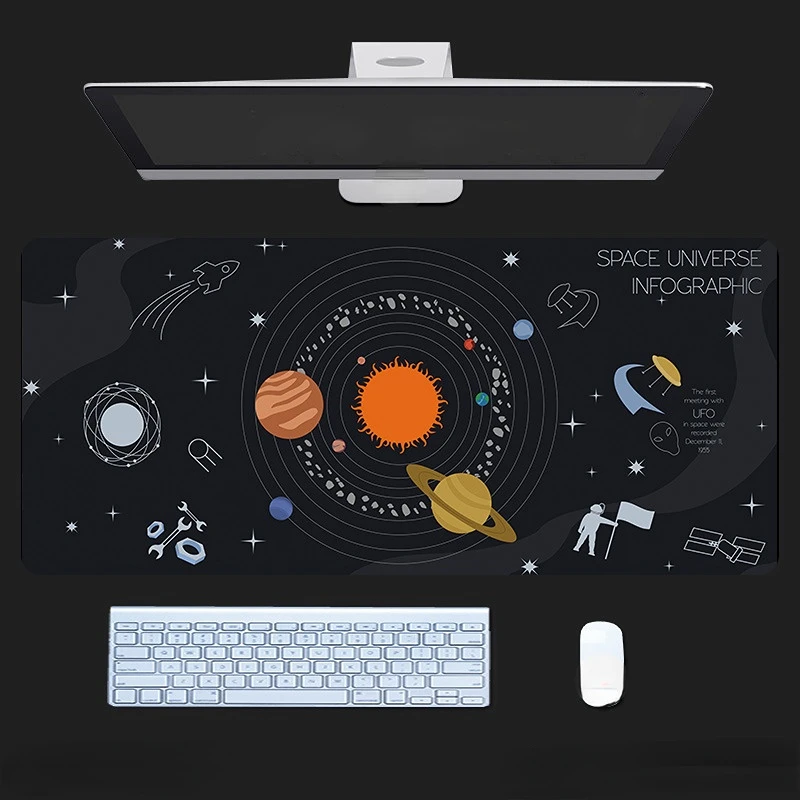 

Cute Planet Gaming Mouse Pad Large Keyboard Mat Non-slip Thickened Rubber Deskpad Surface for Computer Mouse Desk Mat Pad