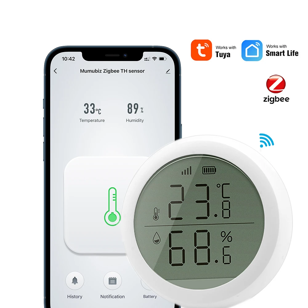 Датчик температуры и влажности Tuya Zigbee