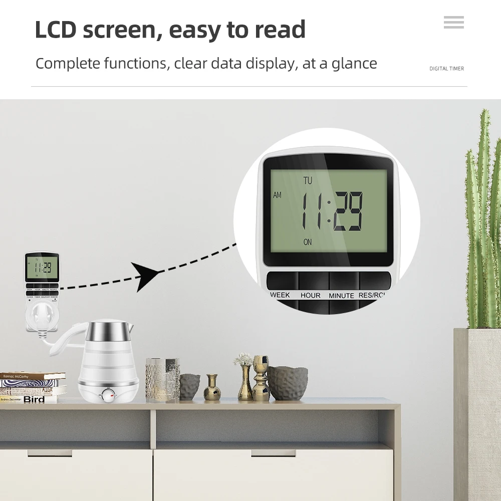 Цифровой таймер с электронным программированием Многофункциональная