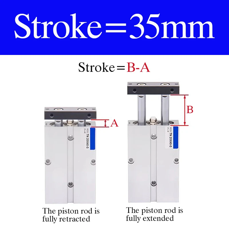 

Пневматический двухсторонний цилиндр TN алюминиевый 10-32 мм