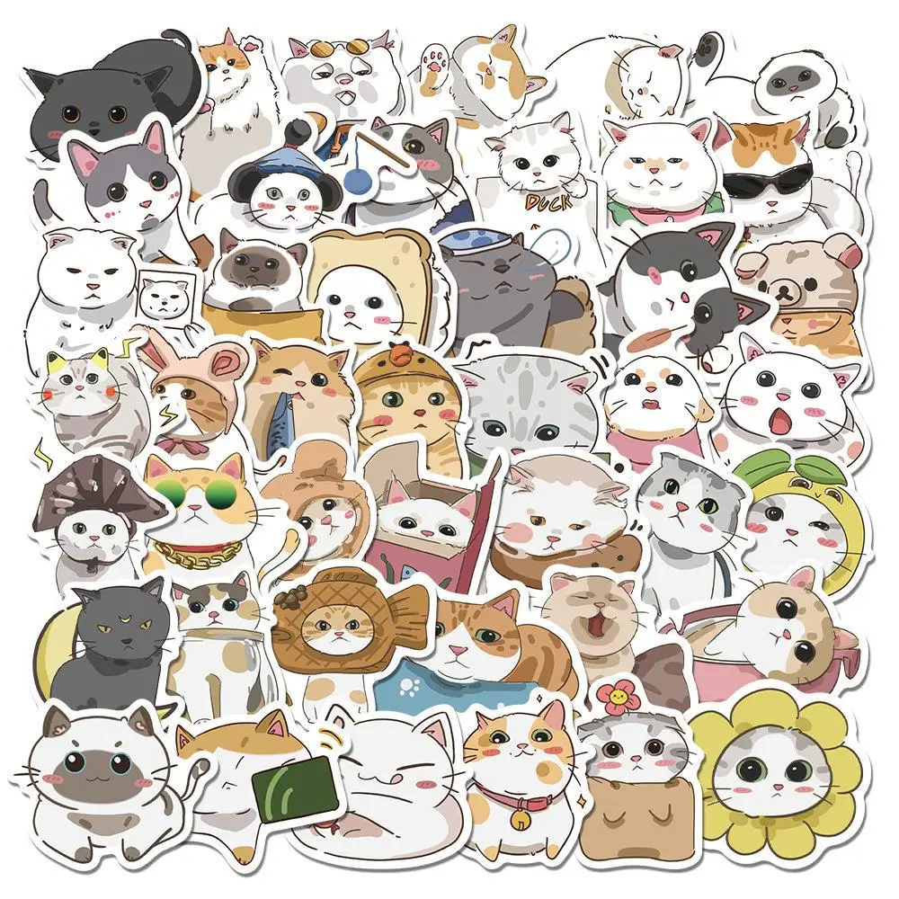 

10/30/50PCS New DIY Cat Cartoon Personality Creative Computer Suitcase Water Cup Chair Decoration Waterproof Sticker Wholesale