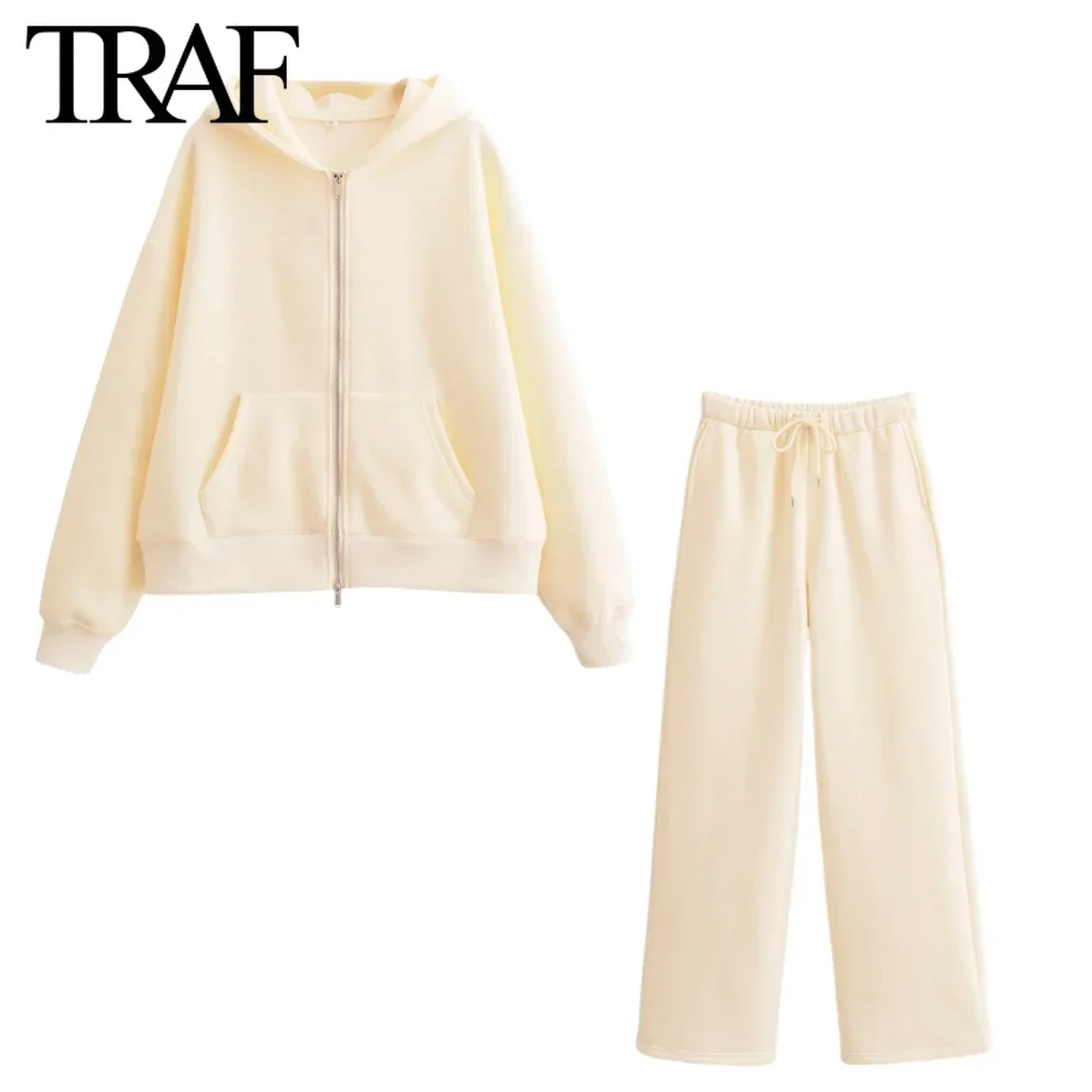 Женский однотонный комплект из 2 предметов толстовка с капюшоном и длинным