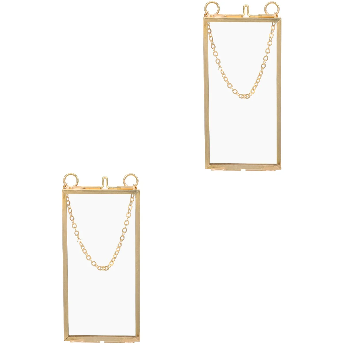 

2x Artwork Display Frame Glass Frame Floating Picture Frame Brass Picture Frame Floating Frame Kids Display Frame