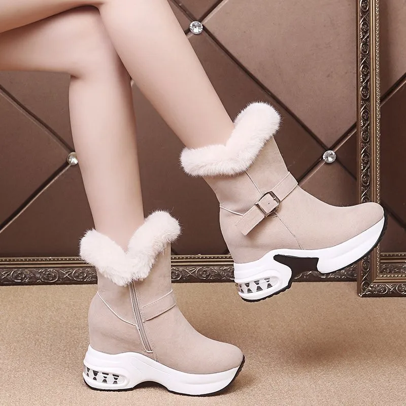 Winter Women Warm Sneakers Platform Snow Boots 2021 Ankle Boots Female Causal Shoes Ankle Boots for Women Lace-up Ladies Boots