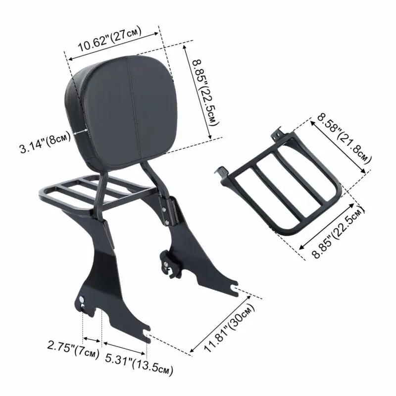 Фото Комплект стыковки багажа с низкой спинкой для мотоцикла Sissy Bar для Harley Sportster 883 1200 2004-2023 №3