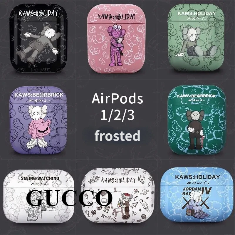 

Trendy Co-Brand K-kaws Airpods 1 2 Generation Pro Protective Cover Frosted Creative Wireless Bluetooth Headset Case Tide Couples