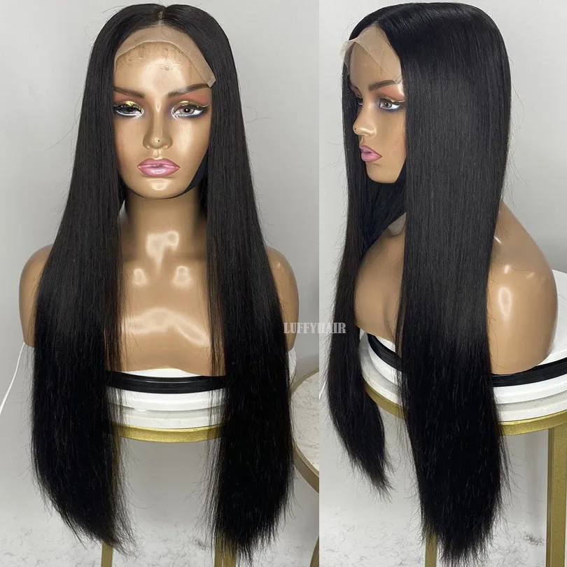 LUFFYHAIR прозрачные парики из человеческих волос на полной сетке для женщин