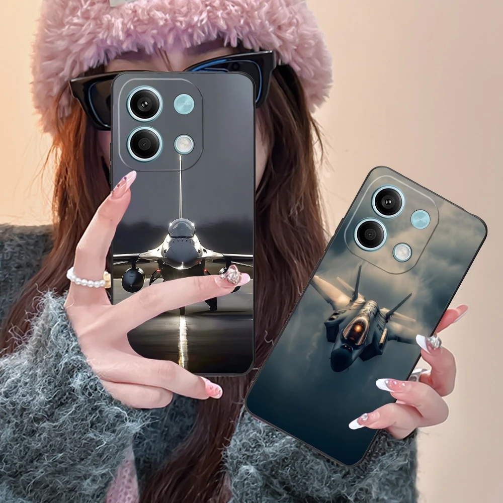 Чехол для мобильного телефона AirForce Plane Xiaomi Redmi 14 13 13C 12 12C 10 10C A1 A2 A3 Plus 5G черный