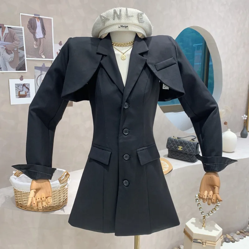

Niche Design New Women's Clothing 2022 Spring Long Sleeve Girl Short Suit Top Set Small Suit Blazers Dress Vestidos De Fiesta