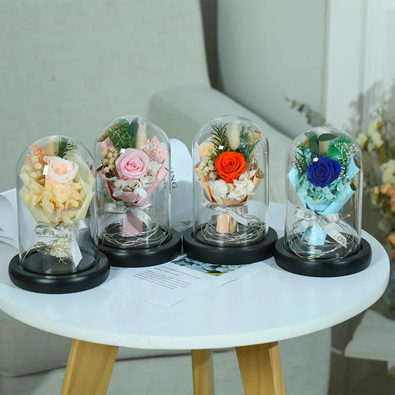 

13*18cm Middle Size Glass Dome Home Decoration Different Optional Base Transparent Cover DIY Friend Favor Gift Wedding Prop