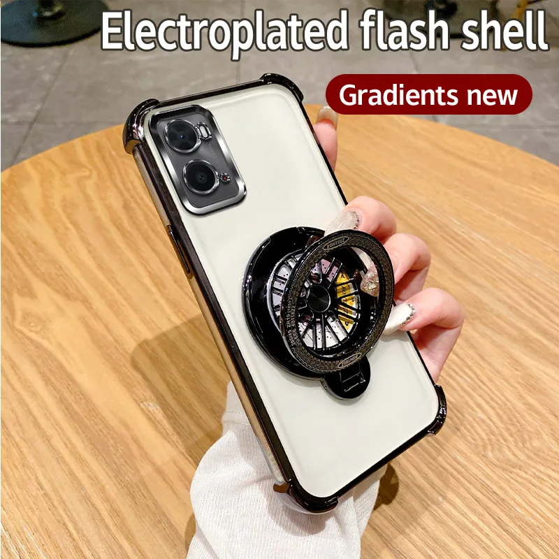 Блестящий противоударный чехол-держатель для телефона с гироскопическим