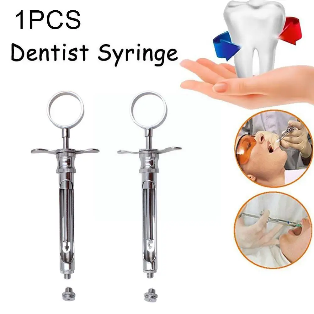 

Dentist Teeth Whitening Dental Syringe Dental Anesthesia Syringe Aspirating Syringe Tooth Dental Tools Steel Whitener Q9e0