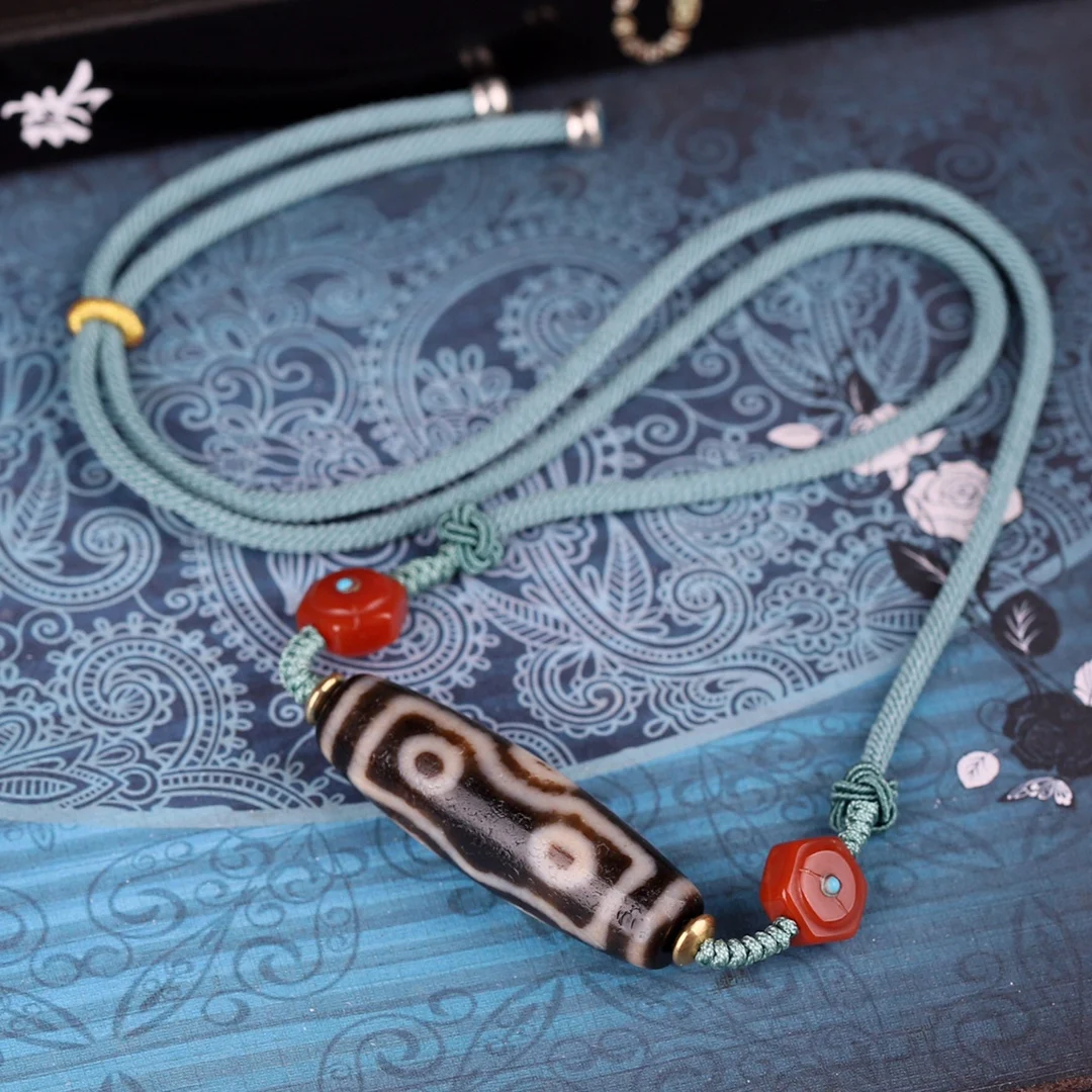 

Jewerly bijoux mariage collares mujer colar masculino Old Dzi collarbone chain pure ancient beads Tibetan old objects gemstones