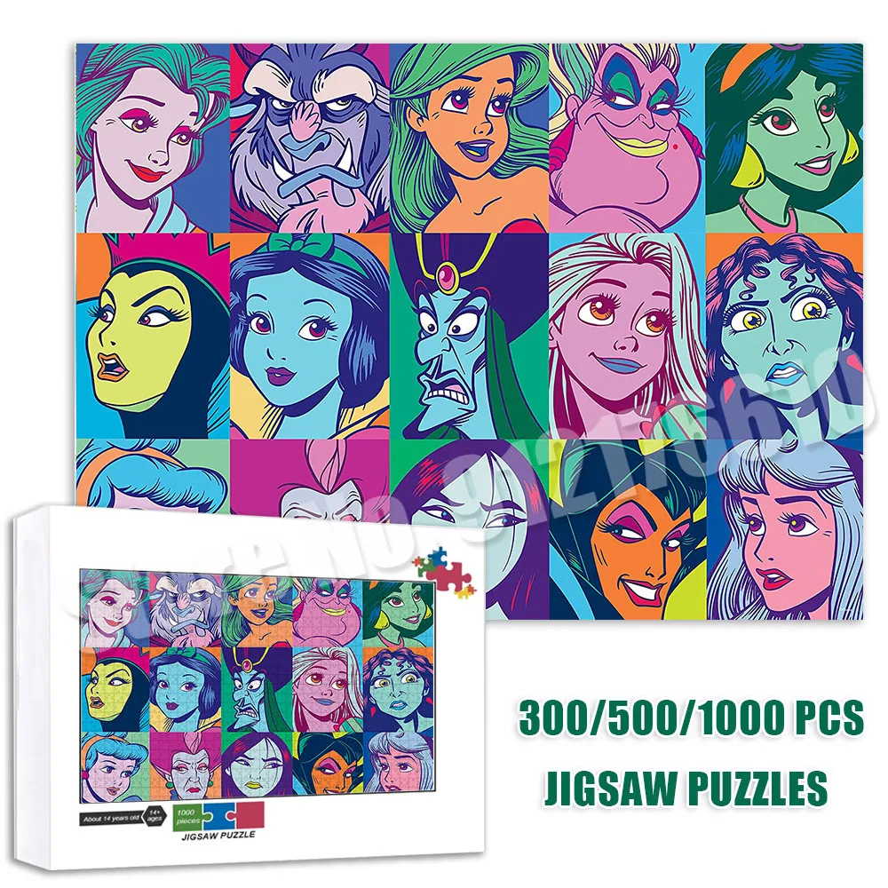 

Disney Anime Characters Queen Puzzles for Adults 1000/500/300 Pieces Jigsaw Puzzles Educational Intellectual Diy Puzzle Toys