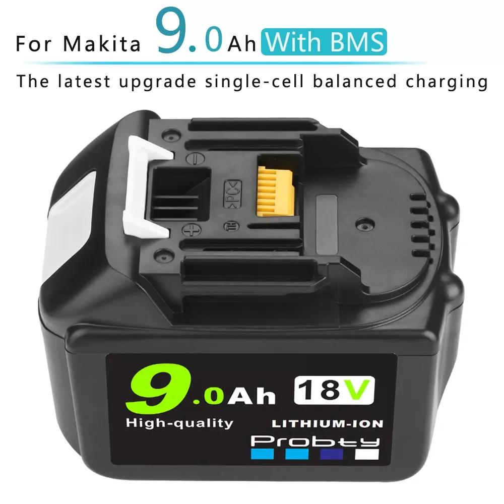 

6.0/9.0Ah Lithium ion Rechargeable Battery With BMS for Makita 18V Battery BL1850 BL1830 BL1860 LXT400 Cordless Drills