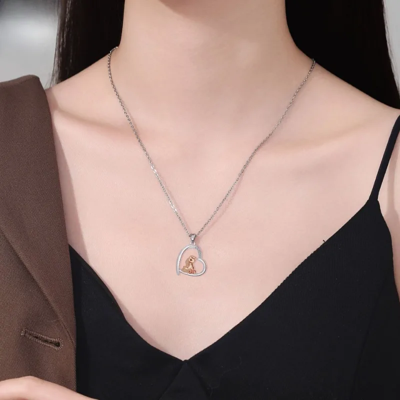 Модное ожерелье с подвеской в виде единорога сердце фианитом ожерелья для женщин