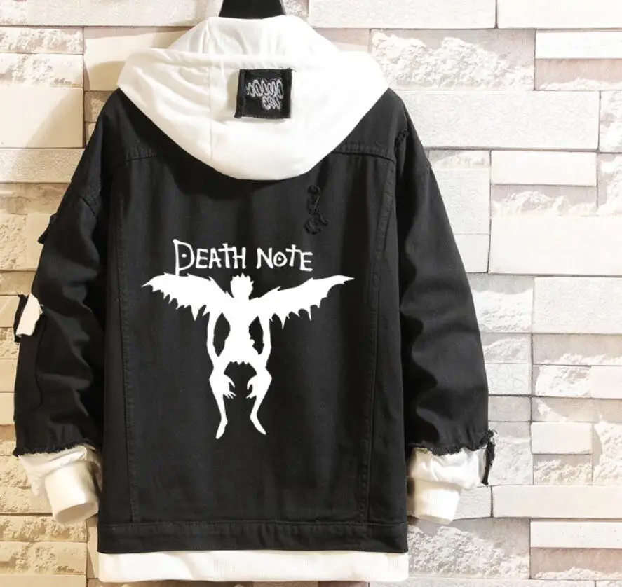 Hot Sale Jeans Wear Death Note L Ryuuku Ryuk Coat Cosplay Costume Denim Jacket Hole Daily Use Mens Womens Coat images - 6