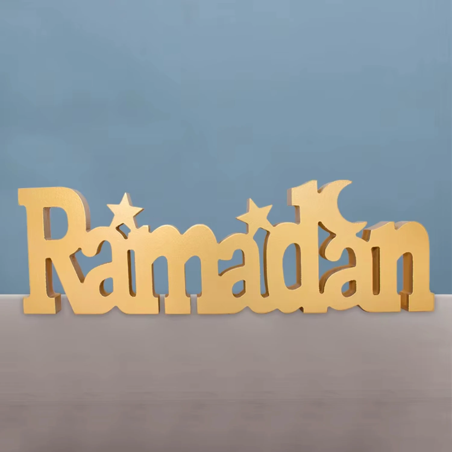 650061 1pc wooden decoration eid mubarak ramadan and festival celebration party supplies