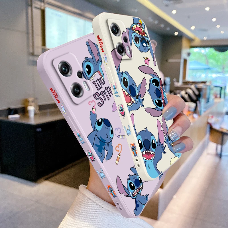 

Lilo & Stitch Baby Disney Liquid Left Rope Phone Case For Redmi Note 12 11 11S 11T 10S 10 9S 9T 9 8 Pro Speed Plus 5G Soft Cover