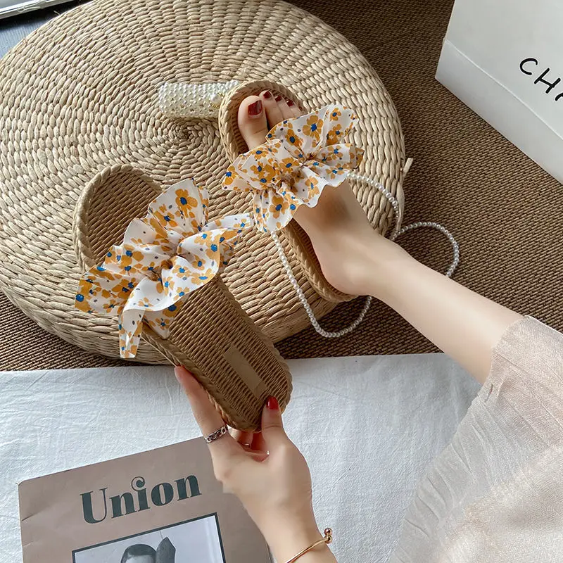 

Fashion Beach Sandals Woman Summer New 2023 Platform Slipper Espadrilles Woman's Slippers Flat Comfortable Cute Free Shipping
