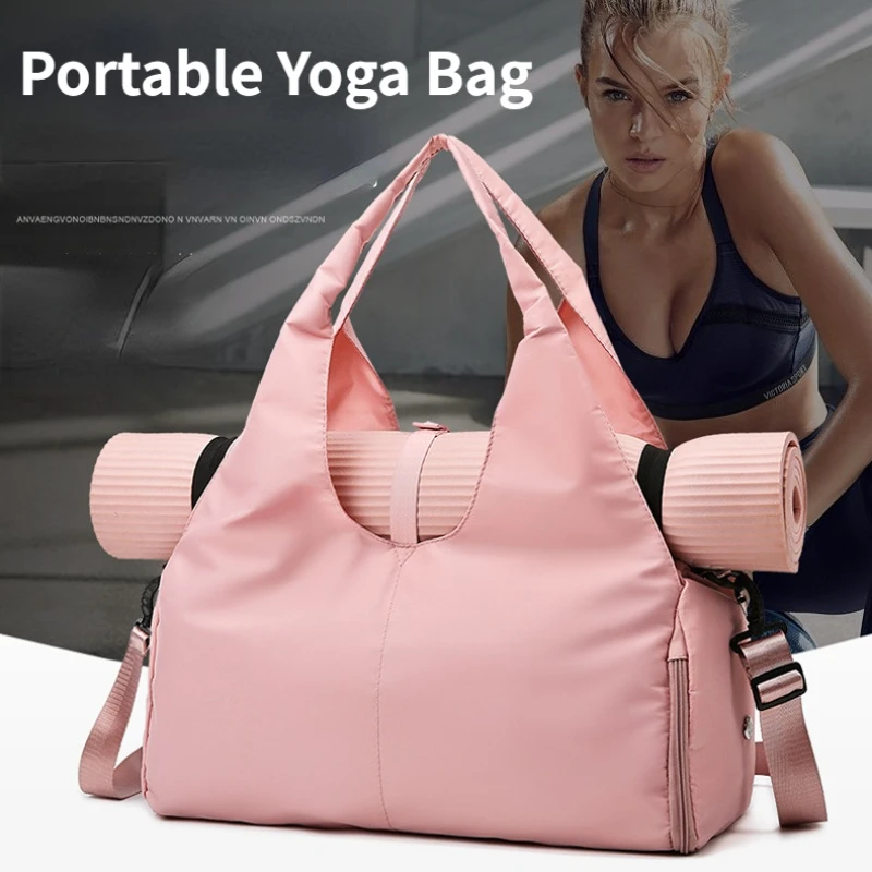

Yoga Bag Large Capacity Travel Portable Lightweight Oxford Storage Sports Training Fitness Bag with Yoga Mat Strap Shoes Pocket
